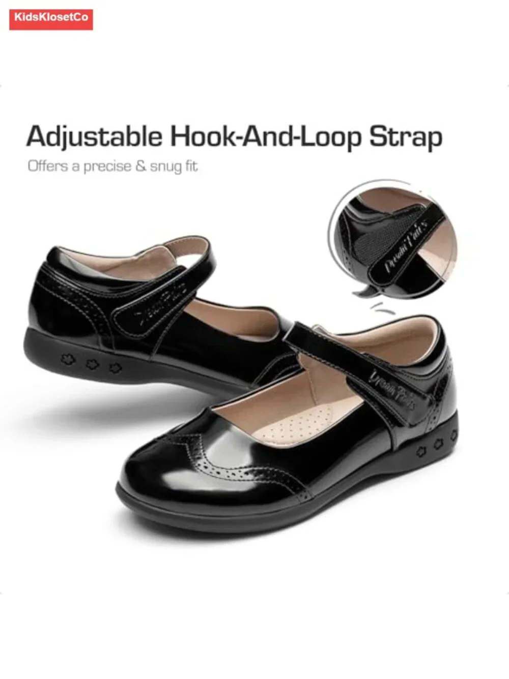 Girls School Uniform Shoes Mary Jane Flats Arch Support Lightweight Dress Shoes